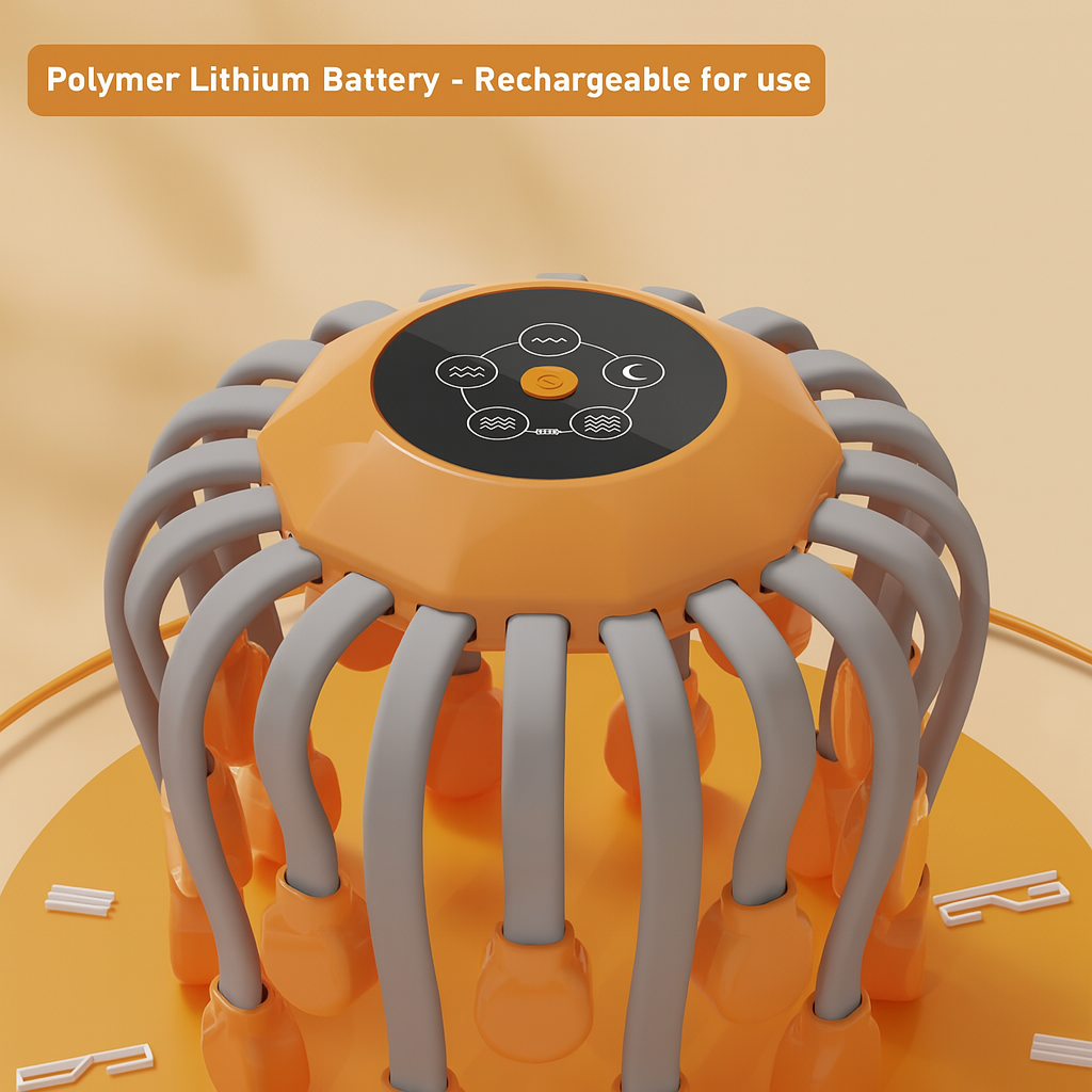 ELANAURA™ – RED LIGHT HEAD MASSAGER OCTOPUS WITH 20 NODES