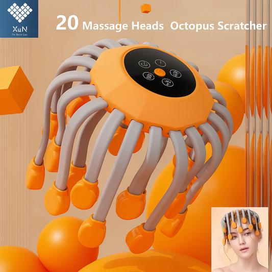 ELANAURA™ – RED LIGHT HEAD MASSAGER OCTOPUS WITH 20 NODES
