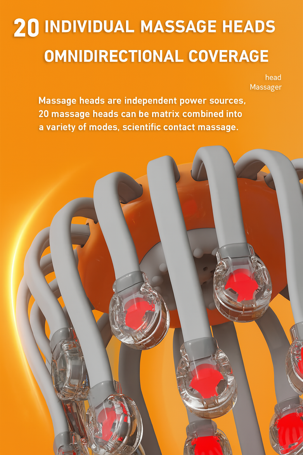 ELANAURA™ – RED LIGHT HEAD MASSAGER OCTOPUS WITH 20 NODES