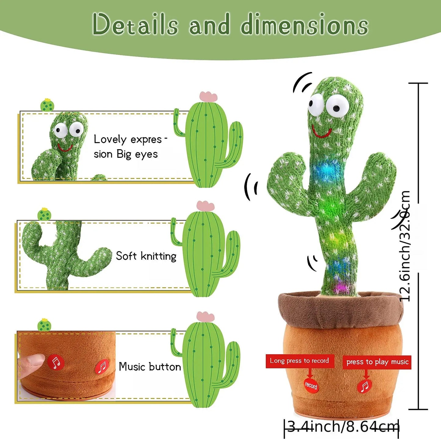 ELANAURA™-Cacto Dancing Cactus Plush Toy