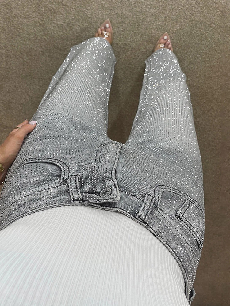 ELANAURA™ – SHINY RHINESTONE JEANS